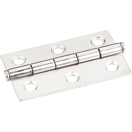 Hardware Resources Bright Nickel 2-1/2"x1-1/2" Single Half Swaged Butt Hinge 33527BN